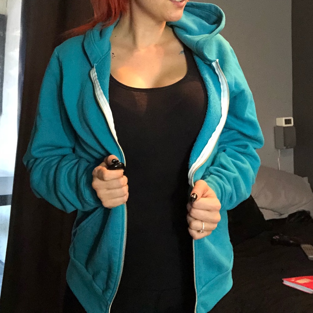American Apparel Zip-Up, Teal